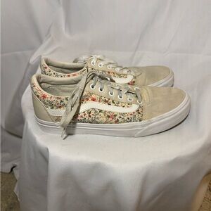 Vans Beige Floral Sneakers
